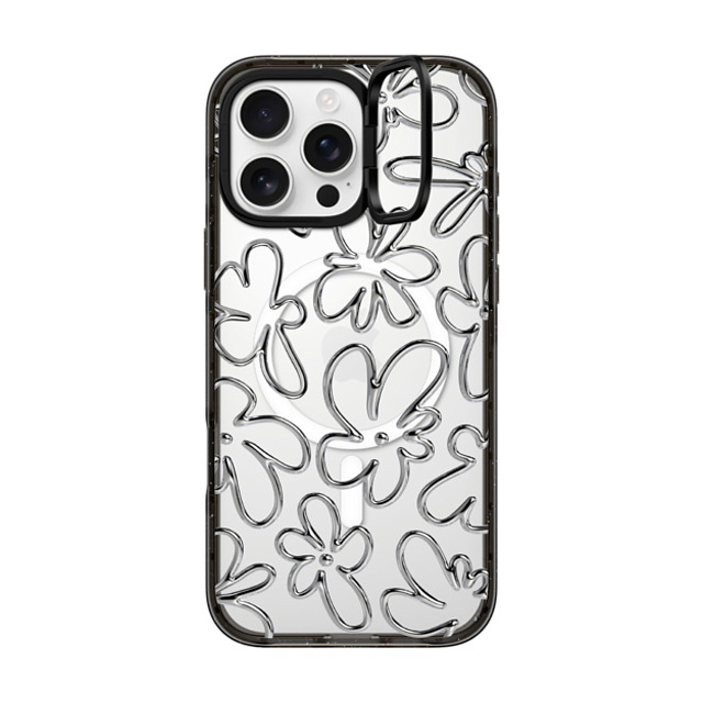 CASETiFY iPhone 16 Pro Max Case Black インパクトリングスタンドケース MagSafe対応 Chrome Flower casetify_artist Back to School CASETiFY iPhone 16 Pro Max Case Black インパクトリングスタンドケース MagSafe対応 Chrome Flower casetify_artist Back to School
