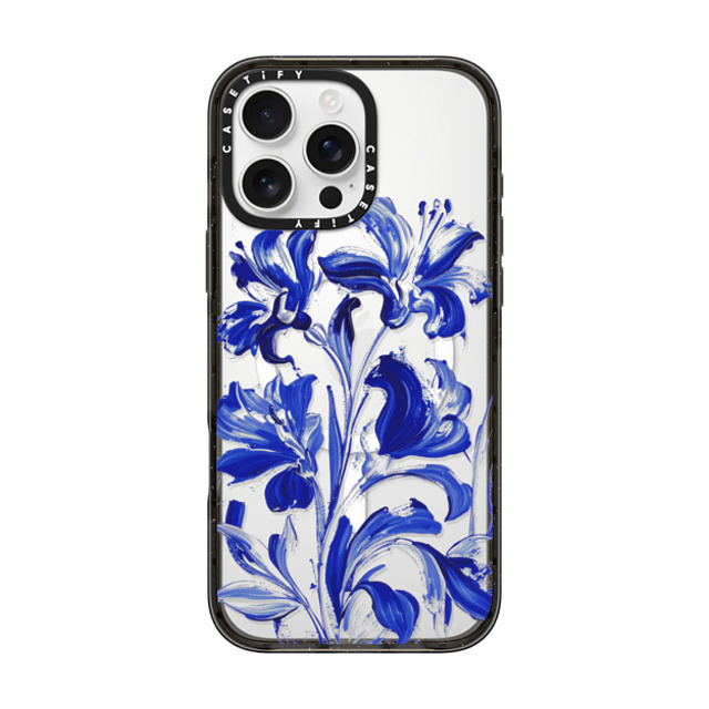 CASETiFY iPhone 16 Pro Max Case Black Impact Case MagSafe Compatible Floral フローラル Cobalt Bloom Back to School CASETiFY iPhone 16 Pro Max Case Black Impact Case MagSafe Compatible Floral フローラル Cobalt Bloom Back to School