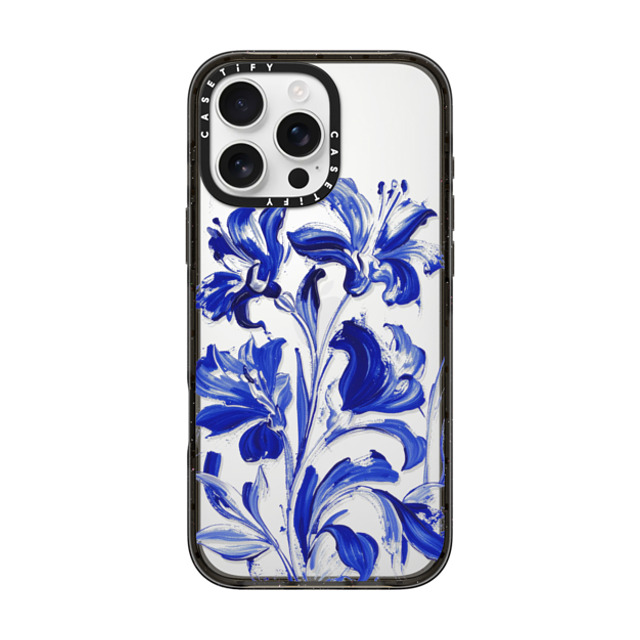 CASETiFY iPhone 16 Pro Max ケース ブラック インパクトケース Floral フローラル Cobalt Bloom Back to School CASETiFY iPhone 16 Pro Max ケース ブラック インパクトケース Floral フローラル Cobalt Bloom Back to School