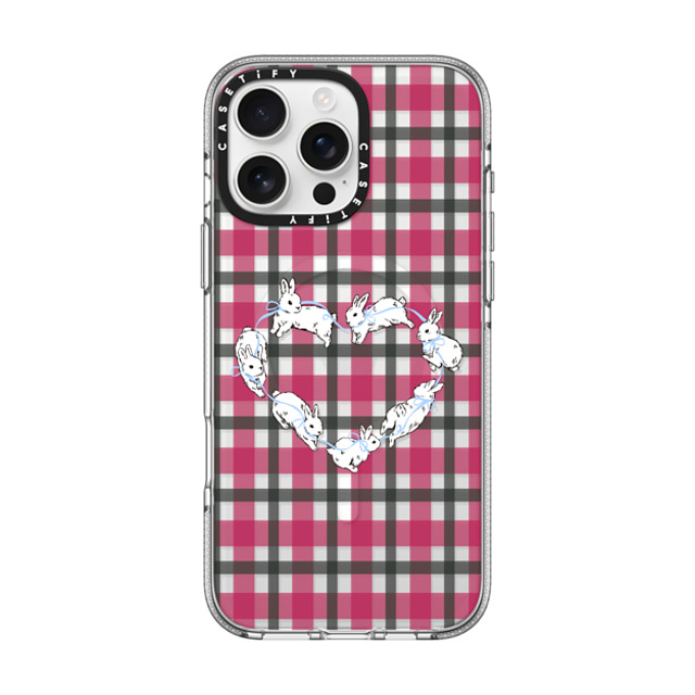 CASETiFY iPhone 16 Pro Max ケース クリア クリア ケース MagSafe対応 Heart,Bunny Animal,Bunny,Heart,Love Bunnies Love Plaid Back to School CASETiFY iPhone 16 Pro Max ケース クリア クリア ケース MagSafe対応 Heart,Bunny Animal,Bunny,Heart,Love Bunnies Love Plaid Back to School