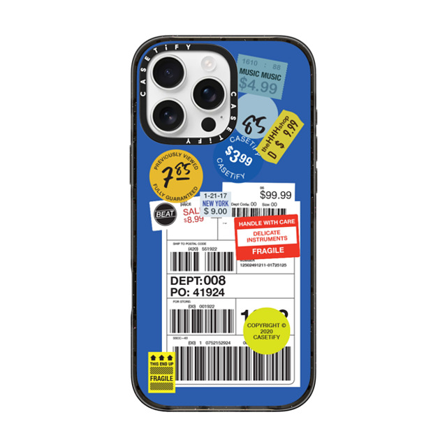 CASETiFY iPhone 16 Pro Max Case ブラック インパクトケース Typography グラフィック Label Sticker Design 2 New iPhone CASETiFY iPhone 16 Pro Max Case ブラック インパクトケース Typography グラフィック Label Sticker Design 2 New iPhone