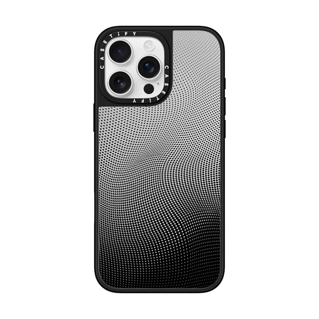 CASETiFY iPhone 16 Pro Max ケース Silver on Black ミラーケース MagSafe対応 Checkered,Monochrome,Gradient Gradient Spots