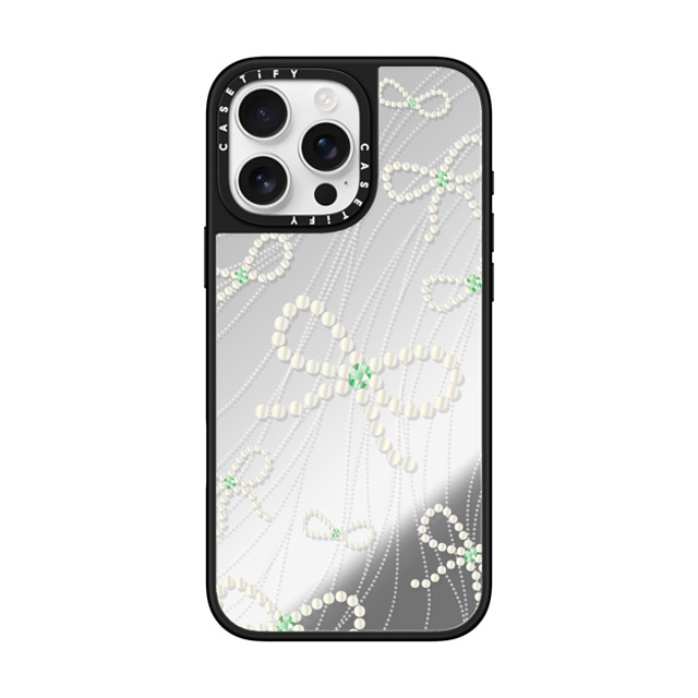 CASETiFY iPhone 16 Pro Max ケース Silver on Black ミラーケース MagSafe対応 Mint Melody casetify_artist