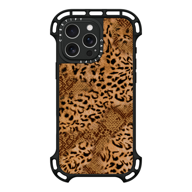 CASETiFY iPhone 16 Pro Max ケース ブラック ウルトラ バウンスケース MagSafe対応 Leopard Brown Leopard