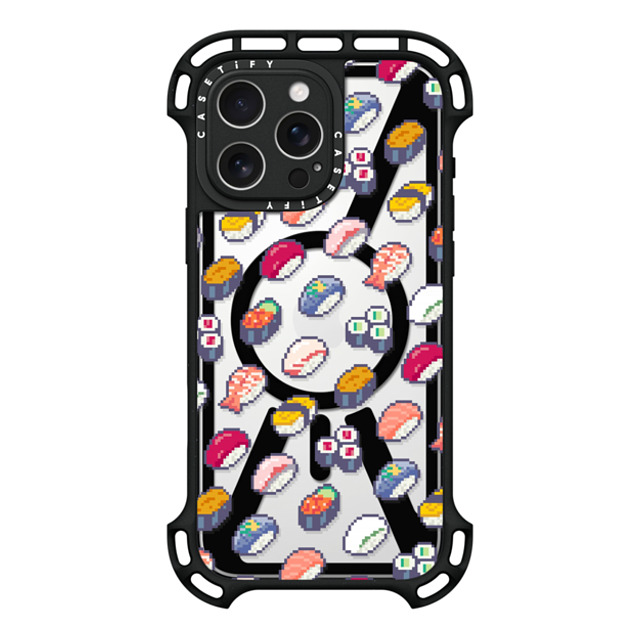 CASETiFY iPhone 16 Pro Max Case Black ウルトラ バウンスケース MagSafe対応 Sushi Pixel casetify_artist CASETiFY iPhone 16 Pro Max Case Black ウルトラ バウンスケース MagSafe対応 Sushi Pixel casetify_artist