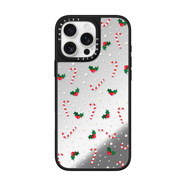 CASETiFY iPhone 16 Pro Max ケース Silver on Black ミラーケース MagSafe対応 Candy Cane Crush casetify_artist