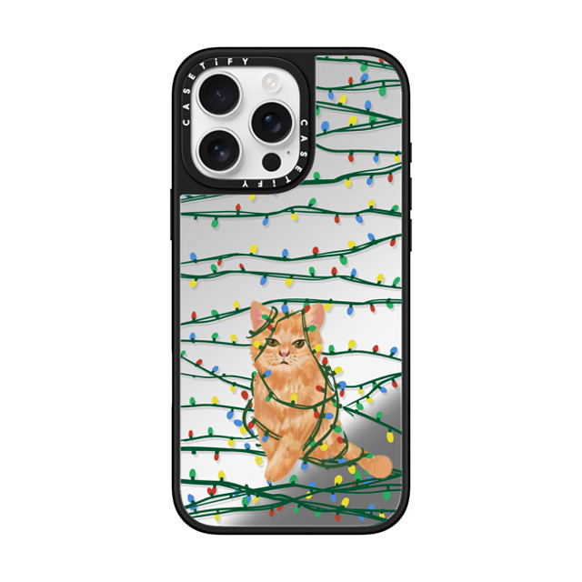 CASETiFY iPhone 16 Pro Max ケース Silver on Black ミラーケース MagSafe対応 Meowy Catmas casetify_artist