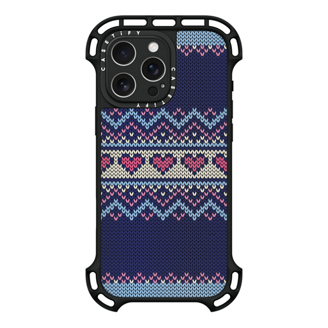 CASETiFY iPhone 16 Pro Max ケース ブラック ウルトラ バウンスケース MagSafe対応 Blue Fair Isle Sweater casetify_artist