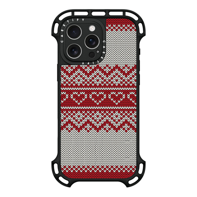 CASETiFY iPhone 16 Pro Max ケース ブラック ウルトラ バウンスケース MagSafe対応 Red Fair Isle Sweater casetify_artist