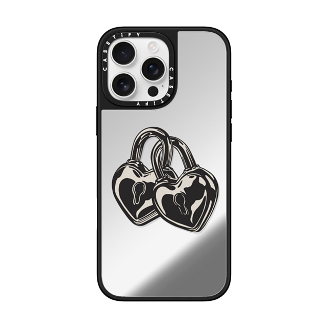CASETiFY iPhone 16 Pro Max Case Silver on Black ミラーケース MagSafe対応 Love Locks casetify_artist Back to School CASETiFY iPhone 16 Pro Max Case Silver on Black ミラーケース MagSafe対応 Love Locks casetify_artist Back to School