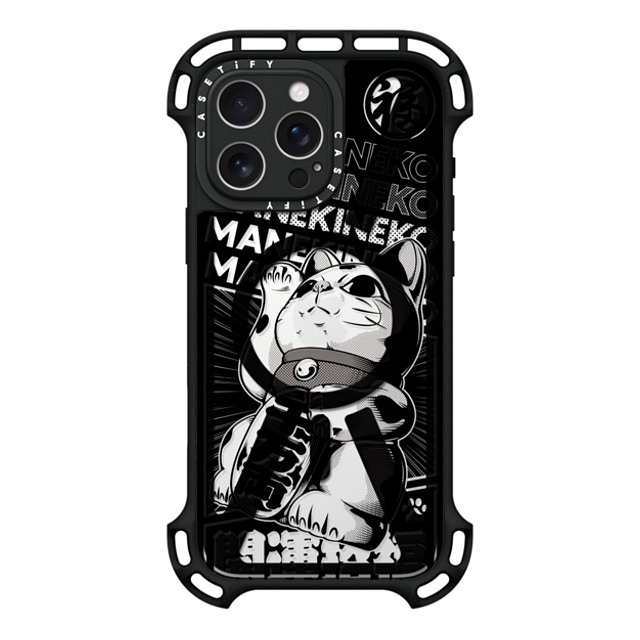 CASETiFY iPhone 16 Pro Max ケース ブラック ウルトラ バウンスケース MagSafe対応 Lucky Cat Comic casetify_artist