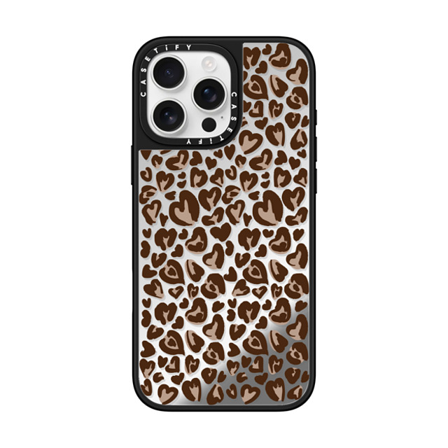 CASETiFY iPhone 16 Pro Max ケース Silver on Black ミラーケース MagSafe対応 Leopard Love- Brown casetify_artist Father's Day CASETiFY iPhone 16 Pro Max ケース Silver on Black ミラーケース MagSafe対応 Leopard Love- Brown casetify_artist Father's Day