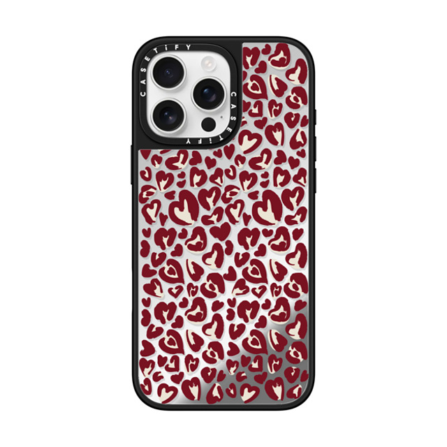 CASETiFY iPhone 16 Pro Max Case Silver on Black ミラーケース MagSafe対応 Leopard Love- Red casetify_artist Back to School CASETiFY iPhone 16 Pro Max Case Silver on Black ミラーケース MagSafe対応 Leopard Love- Red casetify_artist Back to School