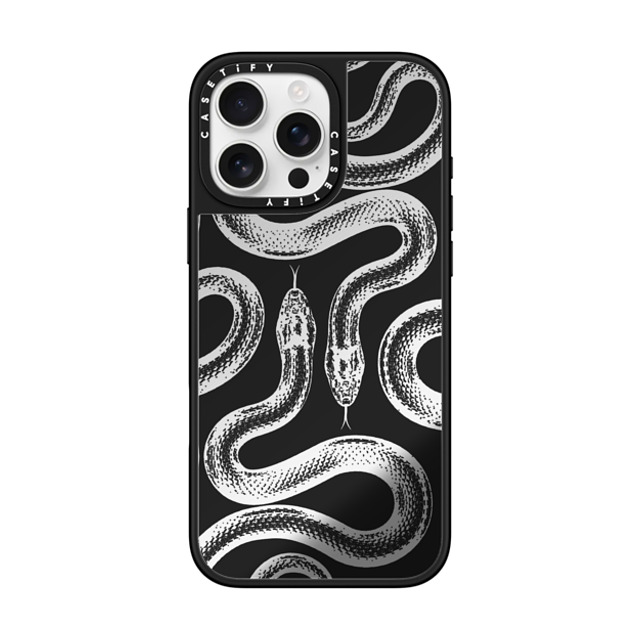 CASETiFY iPhone 16 Pro Max ケース Silver on Black ミラーケース MagSafe対応 Transparent Kingsnake casetify_artist