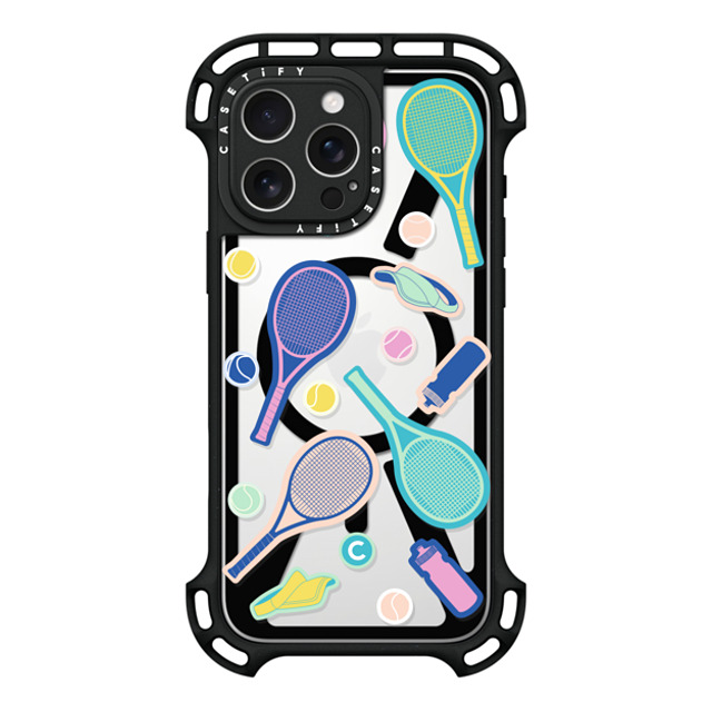 CASETiFY iPhone 16 Pro Max ケース ブラック ウルトラ バウンスケース MagSafe対応 Tennis Stickers casetify_artist
