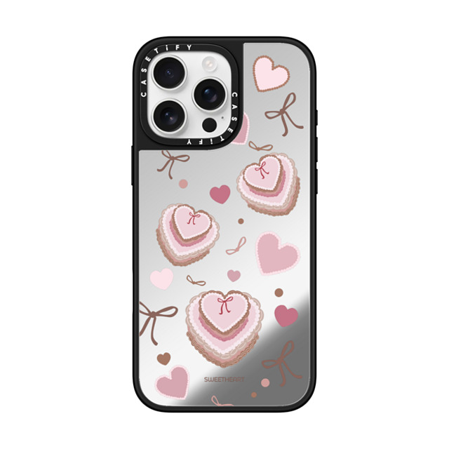 CASETiFY iPhone 16 Pro Max ケース Silver on Black ミラーケース MagSafe対応 Sweetheart cake case casetify_artist