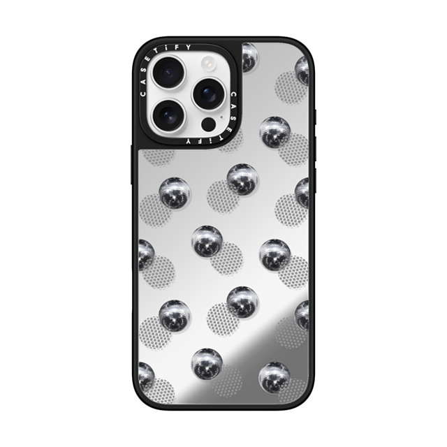 CASETiFY iPhone 16 Pro Max ケース Silver on Black ミラーケース MagSafe対応 Monochrome,Y2K Y2K,Monochrome Polka Dot Disco Father's Day CASETiFY iPhone 16 Pro Max ケース Silver on Black ミラーケース MagSafe対応 Monochrome,Y2K Y2K,Monochrome Polka Dot Disco Father's Day