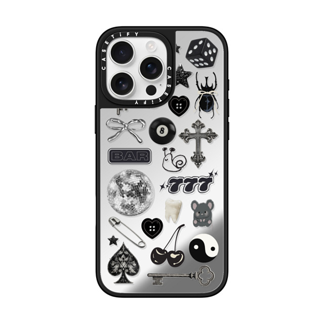 CASETiFY iPhone 16 Pro Max ケース Silver on Black ミラーケース MagSafe対応 Lucky Streak casetify_artist Father's Day CASETiFY iPhone 16 Pro Max ケース Silver on Black ミラーケース MagSafe対応 Lucky Streak casetify_artist Father's Day