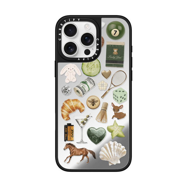 CASETiFY iPhone 16 Pro Max Case Silver on Black ミラーケース MagSafe対応 Opulence Luck Club casetify_artist CASETiFY iPhone 16 Pro Max Case Silver on Black ミラーケース MagSafe対応 Opulence Luck Club casetify_artist