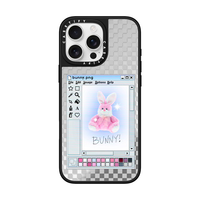 CASETiFY iPhone 16 Pro Max Case Silver on Black ミラーケース MagSafe対応 Bunny. png casetify_artist Mother's Day CASETiFY iPhone 16 Pro Max Case Silver on Black ミラーケース MagSafe対応 Bunny. png casetify_artist Mother's Day