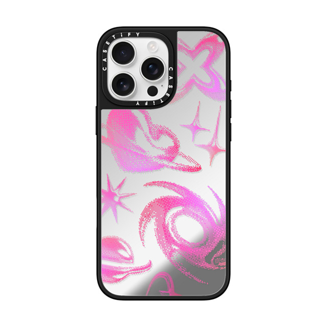 CASETiFY iPhone 16 Pro Max ケース Silver on Black ミラーケース MagSafe対応 Star,Heart Heart,Star,Y2K Y2K Bitmap Father's Day CASETiFY iPhone 16 Pro Max ケース Silver on Black ミラーケース MagSafe対応 Star,Heart Heart,Star,Y2K Y2K Bitmap Father's Day