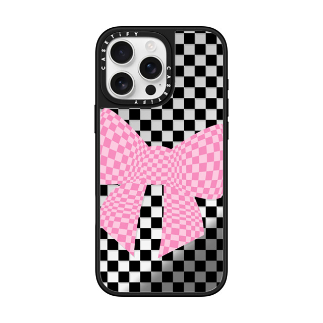 CASETiFY iPhone 16 Pro Max ケース Silver on Black ミラーケース MagSafe対応 Checkered,Ribbon Ribbon,Checkered Checkmate Bonita Father's Day CASETiFY iPhone 16 Pro Max ケース Silver on Black ミラーケース MagSafe対応 Checkered,Ribbon Ribbon,Checkered Checkmate Bonita Father's Day