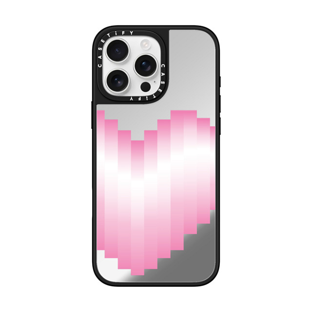 CASETiFY iPhone 16 Pro Max ケース Silver on Black ミラーケース MagSafe対応 Heart Heart 8-beat Heart Back to School CASETiFY iPhone 16 Pro Max ケース Silver on Black ミラーケース MagSafe対応 Heart Heart 8-beat Heart Back to School