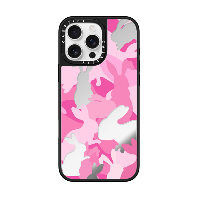 CASETiFY iPhone 16 Pro Max ケース Silver on Black ミラーケース MagSafe対応 Bunny Bunny Bunny Camo Father's Day CASETiFY iPhone 16 Pro Max ケース Silver on Black ミラーケース MagSafe対応 Bunny Bunny Bunny Camo Father's Day