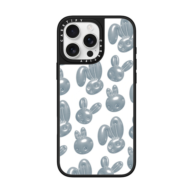 CASETiFY iPhone 16 Pro Max ケース Silver on Black ミラーケース MagSafe対応 Pixelated Bunny casetify_artist Father's Day CASETiFY iPhone 16 Pro Max ケース Silver on Black ミラーケース MagSafe対応 Pixelated Bunny casetify_artist Father's Day