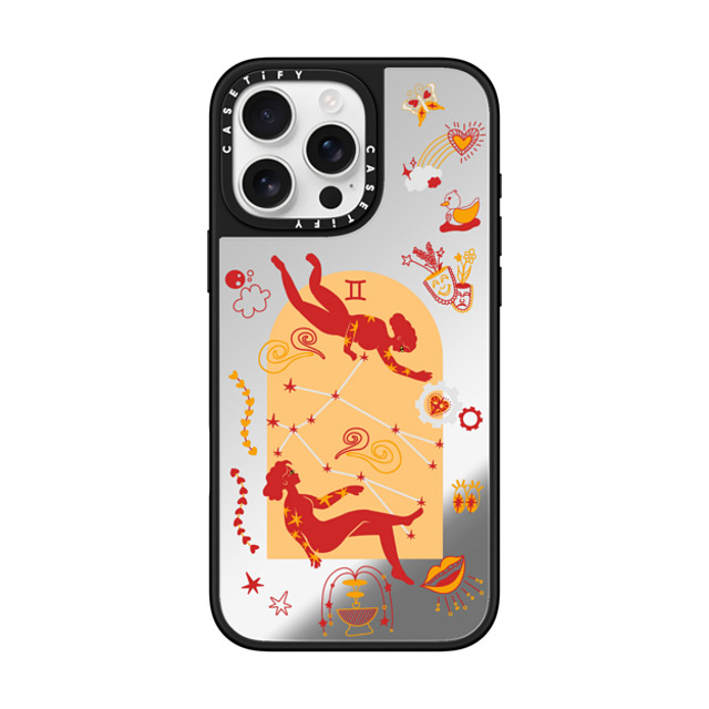CASETiFY iPhone 16 Pro Max ケース Silver on Black ミラーケース MagSafe対応 Gemini casetify_artist Father's Day CASETiFY iPhone 16 Pro Max ケース Silver on Black ミラーケース MagSafe対応 Gemini casetify_artist Father's Day