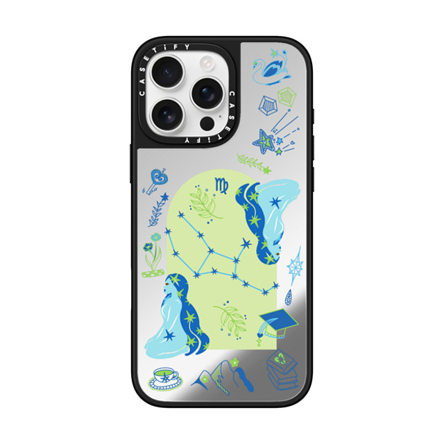 CASETiFY iPhone 16 Pro Max ケース Silver on Black ミラーケース MagSafe対応 Virgo casetify_artist Father's Day CASETiFY iPhone 16 Pro Max ケース Silver on Black ミラーケース MagSafe対応 Virgo casetify_artist Father's Day