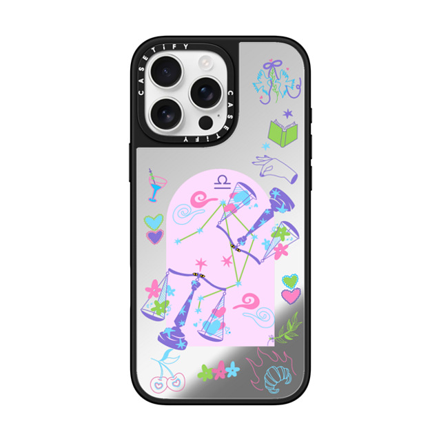 CASETiFY iPhone 16 Pro Max ケース Silver on Black ミラーケース MagSafe対応 Libra casetify_artist Father's Day CASETiFY iPhone 16 Pro Max ケース Silver on Black ミラーケース MagSafe対応 Libra casetify_artist Father's Day