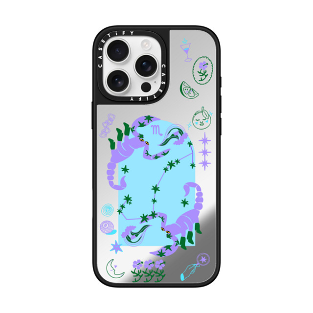 CASETiFY iPhone 16 Pro Max ケース Silver on Black ミラーケース MagSafe対応 Scorpio casetify_artist Father's Day CASETiFY iPhone 16 Pro Max ケース Silver on Black ミラーケース MagSafe対応 Scorpio casetify_artist Father's Day