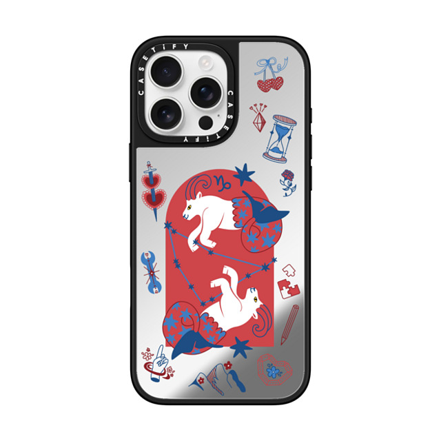 CASETiFY iPhone 16 Pro Max Case Silver on Black ミラーケース MagSafe対応 Capricorn casetify_artist Father's Day CASETiFY iPhone 16 Pro Max Case Silver on Black ミラーケース MagSafe対応 Capricorn casetify_artist Father's Day