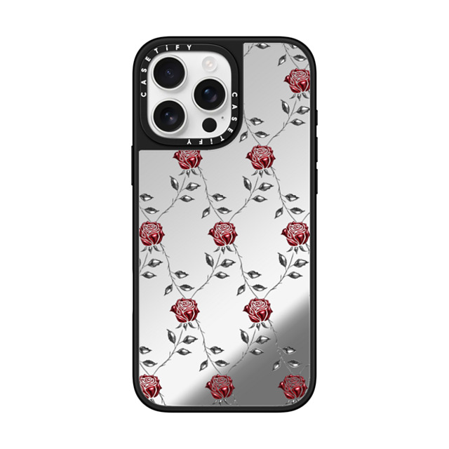 CASETiFY iPhone 16 Pro Max Case Silver on Black ミラーケース MagSafe対応 Metallic Rose casetify_artist Back to School CASETiFY iPhone 16 Pro Max Case Silver on Black ミラーケース MagSafe対応 Metallic Rose casetify_artist Back to School