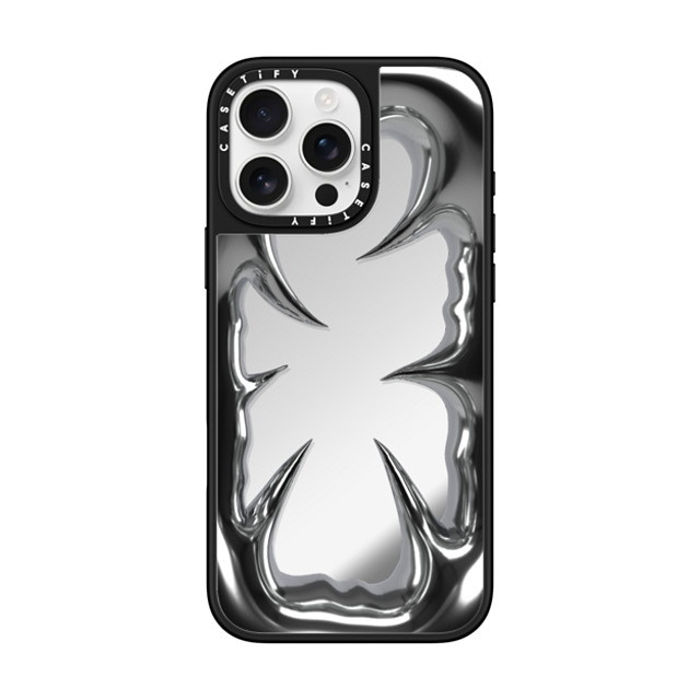 CASETiFY iPhone 16 Pro Max Case Silver on Black ミラーケース MagSafe対応 Metal Crush Frame casetify_artist Back to School CASETiFY iPhone 16 Pro Max Case Silver on Black ミラーケース MagSafe対応 Metal Crush Frame casetify_artist Back to School