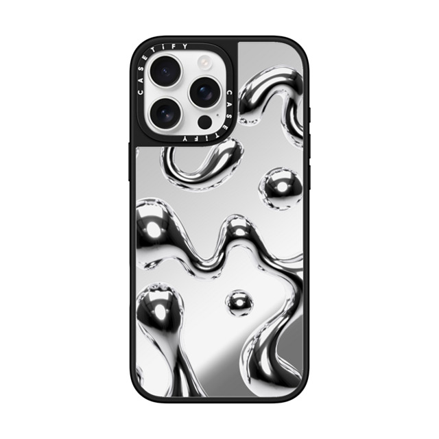 CASETiFY iPhone 16 Pro Max ケース Silver on Black ミラーケース MagSafe対応 Chrome Liquid Groovy casetify_artist Back to School CASETiFY iPhone 16 Pro Max ケース Silver on Black ミラーケース MagSafe対応 Chrome Liquid Groovy casetify_artist Back to School