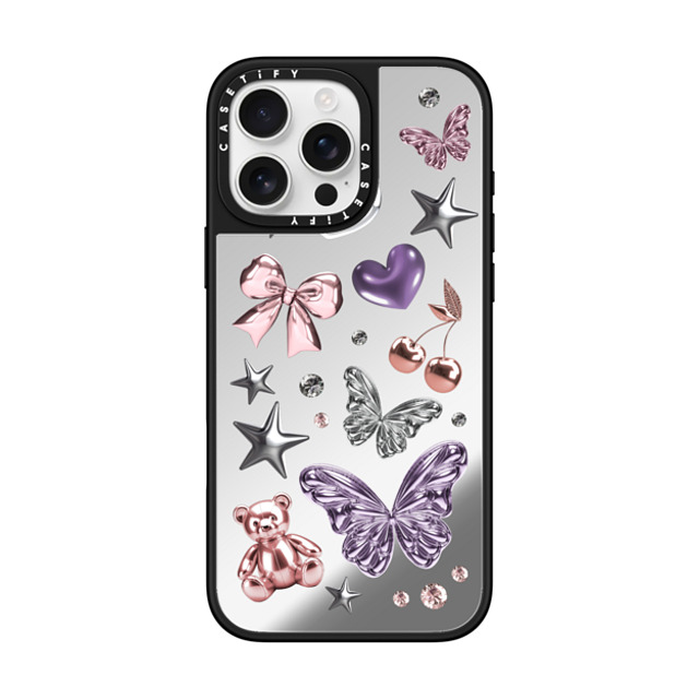 CASETiFY iPhone 16 Pro Max Case Silver on Black ミラーケース MagSafe対応 Metallic Dream casetify_artist Back to School CASETiFY iPhone 16 Pro Max Case Silver on Black ミラーケース MagSafe対応 Metallic Dream casetify_artist Back to School