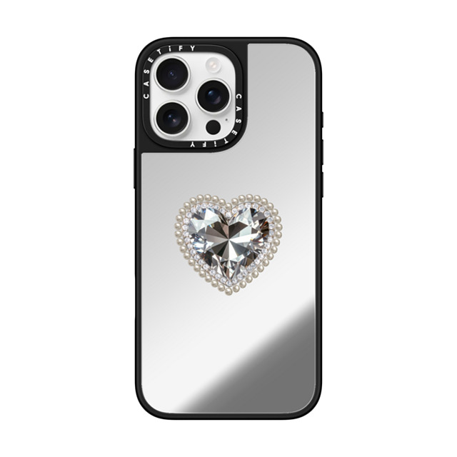 CASETiFY iPhone 16 Pro Max Case Silver on Black ミラーケース MagSafe対応 Jewel Heart casetify_artist Back to School CASETiFY iPhone 16 Pro Max Case Silver on Black ミラーケース MagSafe対応 Jewel Heart casetify_artist Back to School
