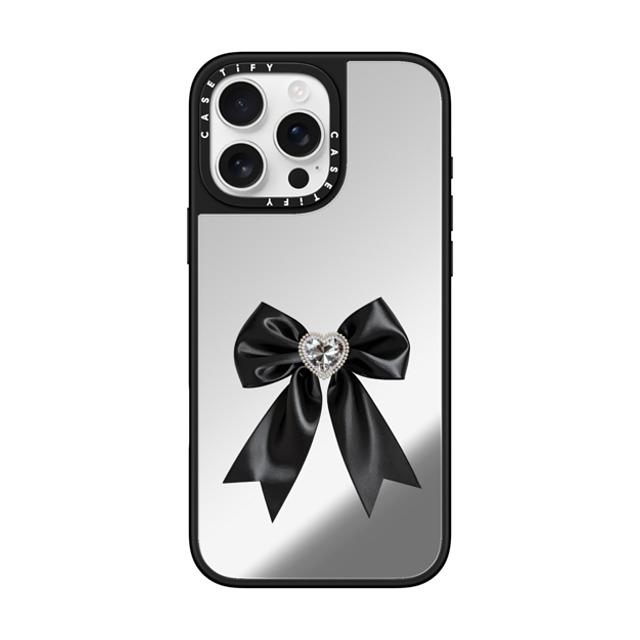 CASETiFY iPhone 16 Pro Max Case Silver on Black ミラーケース MagSafe対応 Black Satin Ribbon casetify_artist Back to School CASETiFY iPhone 16 Pro Max Case Silver on Black ミラーケース MagSafe対応 Black Satin Ribbon casetify_artist Back to School
