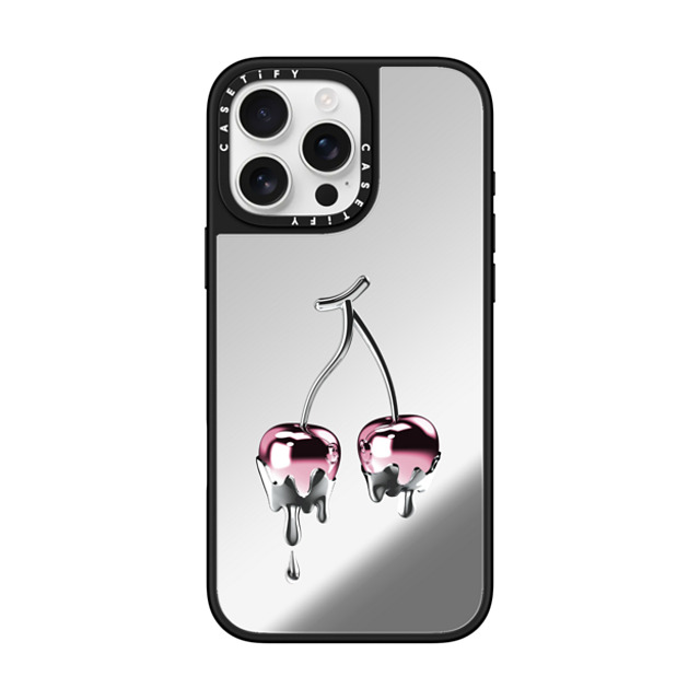 CASETiFY iPhone 16 Pro Max Case Silver on Black ミラーケース MagSafe対応 Cherry,Fruit Chrome,monochrome,Food,Cherry,Fruit Colored Melting Cherry New iPhone CASETiFY iPhone 16 Pro Max Case Silver on Black ミラーケース MagSafe対応 Cherry,Fruit Chrome,monochrome,Food,Cherry,Fruit Colored Melting Cherry New iPhone