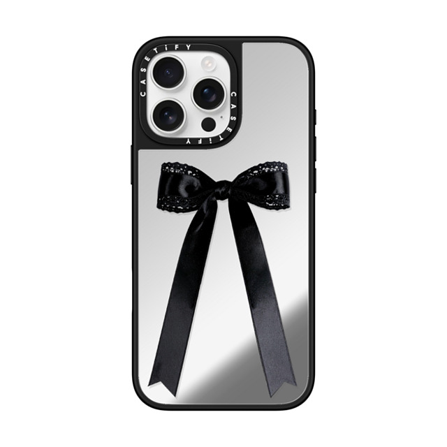 CASETiFY iPhone 16 Pro Max Case Silver on Black ミラーケース MagSafe対応 Ribbon,Bowcore Bowcore,Ribbon,Coquette Lace Ribbon New iPhone CASETiFY iPhone 16 Pro Max Case Silver on Black ミラーケース MagSafe対応 Ribbon,Bowcore Bowcore,Ribbon,Coquette Lace Ribbon New iPhone