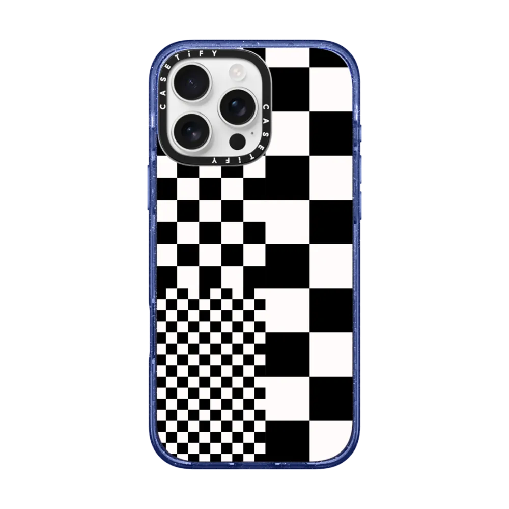 Impact iPhone 16 Pro Max Case MagSafe Compatible - Metropolitan Checkers Black&White