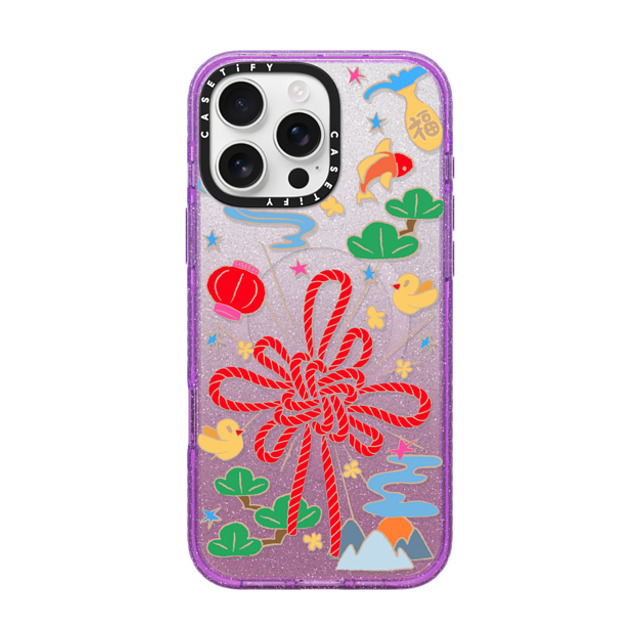 CASETiFY iPhone 16 Pro Max ケース Glitter Purple インパクトケース MagSafe対応 PING AN Case casetify_artist
