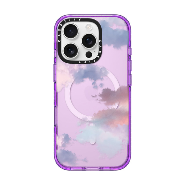 CASETiFY iPhone 16 Pro ケース パープル インパクトケース MagSafe対応 Cloud,Cloud,nature Clouds