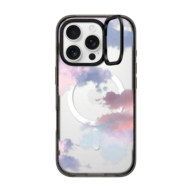 CASETiFY iPhone 16 Pro ケース ブラック インパクトリングスタンドケース MagSafe対応 Cloud,nature Clouds