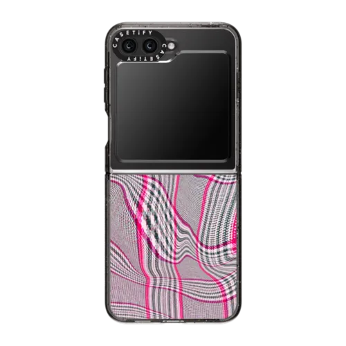 Galaxy Z Flip5 - Distorted Plaid - Pink