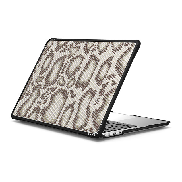 CASETiFY MacBook Air 13-inch (2022 / 2024) ブラック インパクト ケース Beige Heart Snake Print casetify_artist