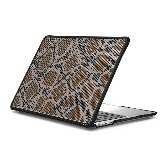 CASETiFY MacBook Air 13-inch (2022 / 2024) ブラック インパクト ケース Brown Heart Snake Print casetify_artist