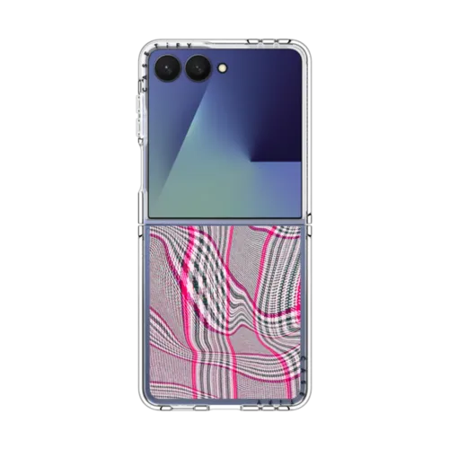 Galaxy Z Flip7 - Distorted Plaid - Pink